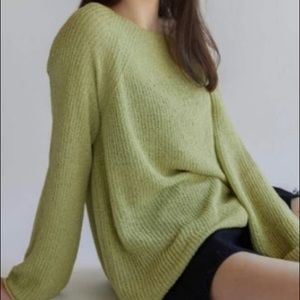 NWT Oak + Fort Lightweight Rib Knit Sweater
